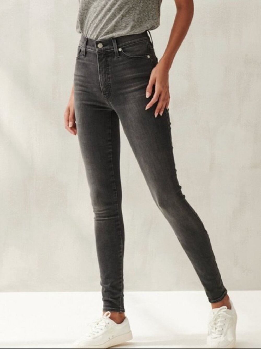 Lucky Brand Uni Fit 2 (25-26) High-Rise Skinny Gray Denim Stretch Jean